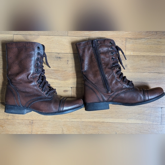 Steve Madden Troopa Brown Leather combat boot - Picture 4 of 10